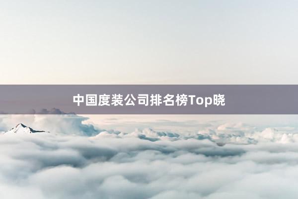 中国度装公司排名榜Top晓